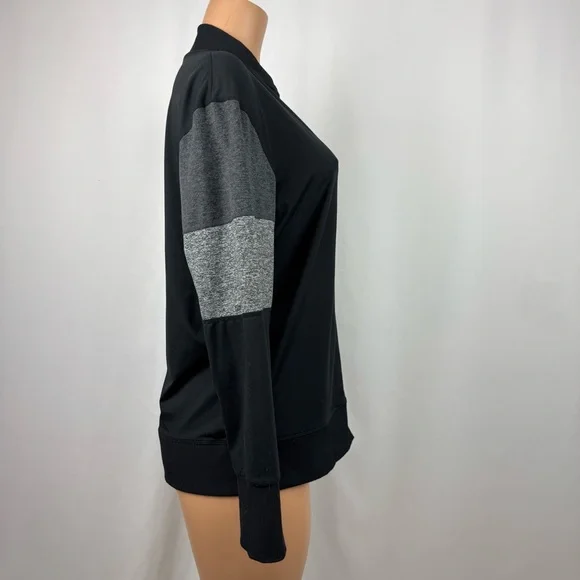 Vuori Women's L Halo Bomber Full Zip Lightweight Jacket Soft Stretchy Black/Grey - Picture 6 of 11